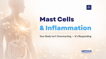 Mast cells and inflammation concept showing cellular signaling and immune response imbalance