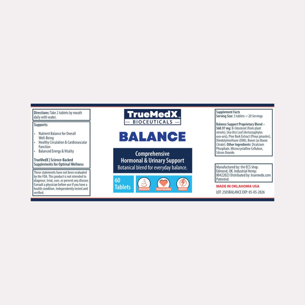 TrueMedX Balance Tablets – Botanical Support for Hormonal and Urinary Health