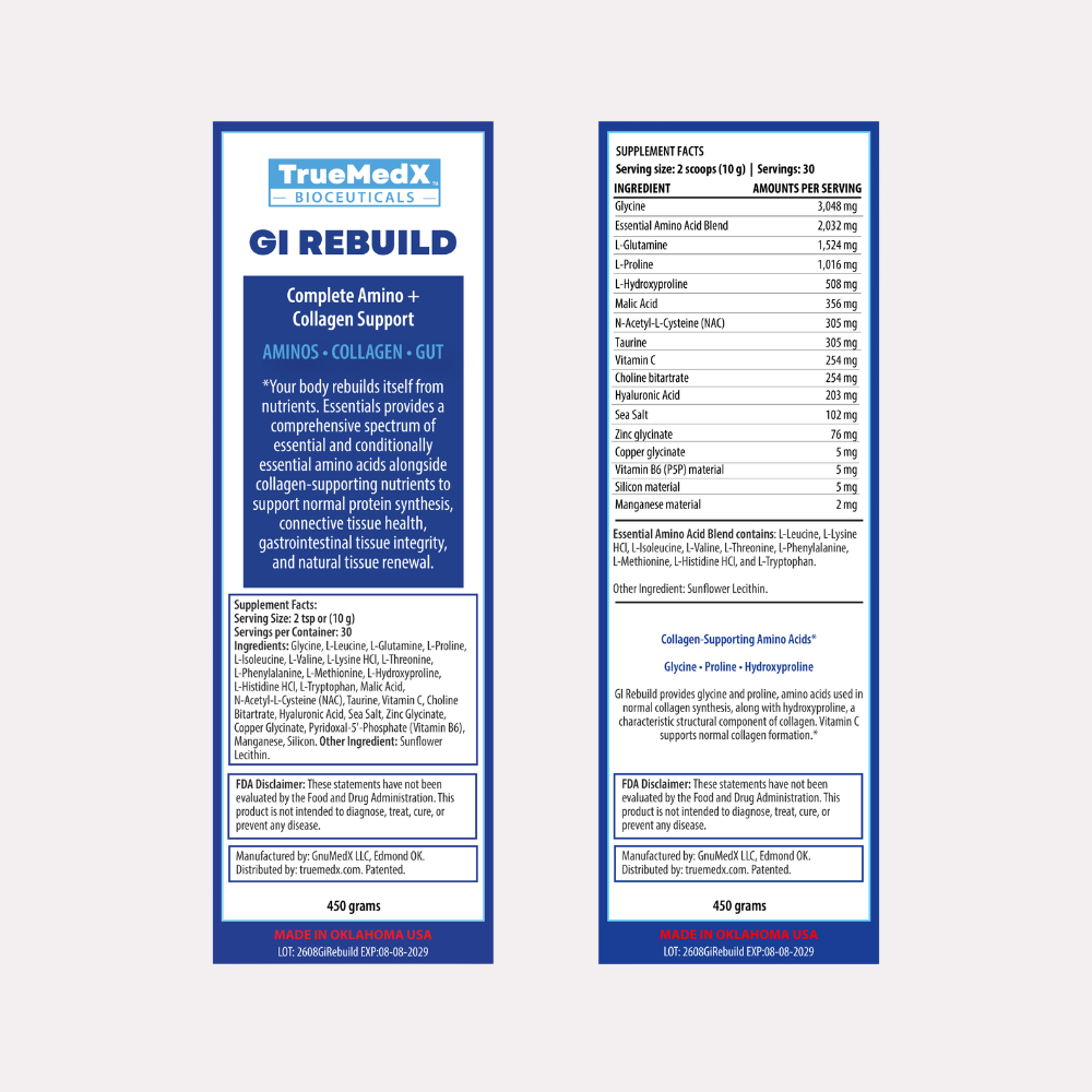 GI-Rebuild Powder – Collagen & Amino Acid Gut Support