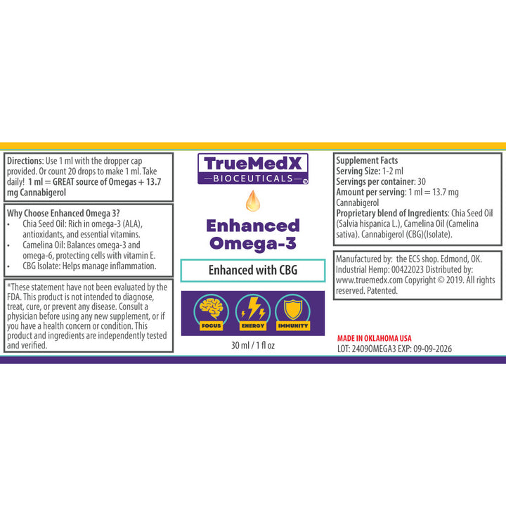 TrueMedX Enhanced Omega-3 with CBG