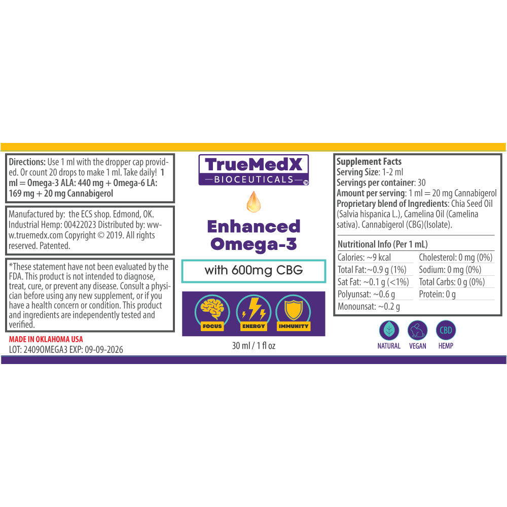 TrueMedX Enhanced Omega-3 with CBG