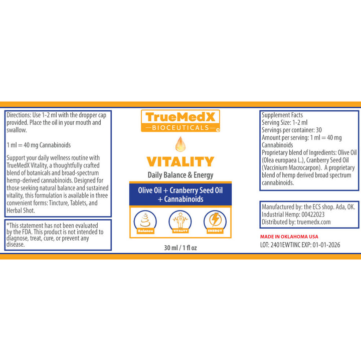 truemedx viatlity tincture drops label