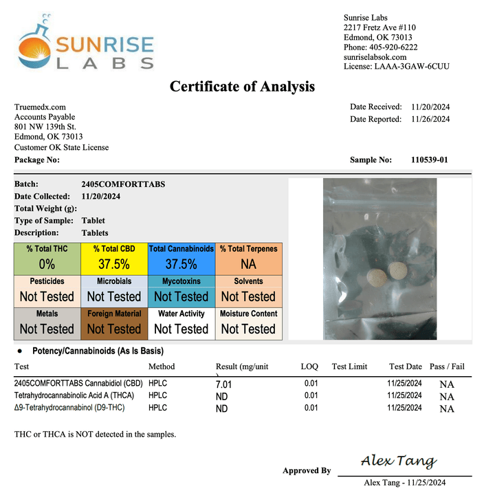 TrueMedX Comfort Tablets - TrueMedX Bioceuticals