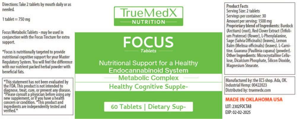 TrueMedX Focus Tablets - TrueMedX Bioceuticals