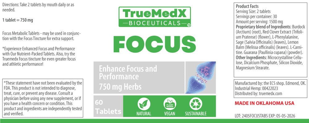 TrueMedX Focus Tablets - TrueMedX Bioceuticals