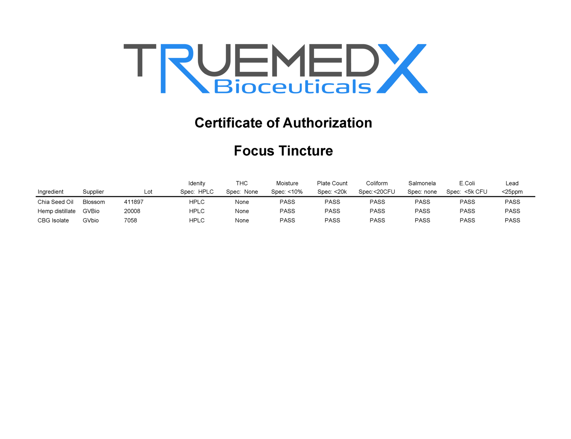 TrueMedX Focus Tincture - TrueMedX Bioceuticals