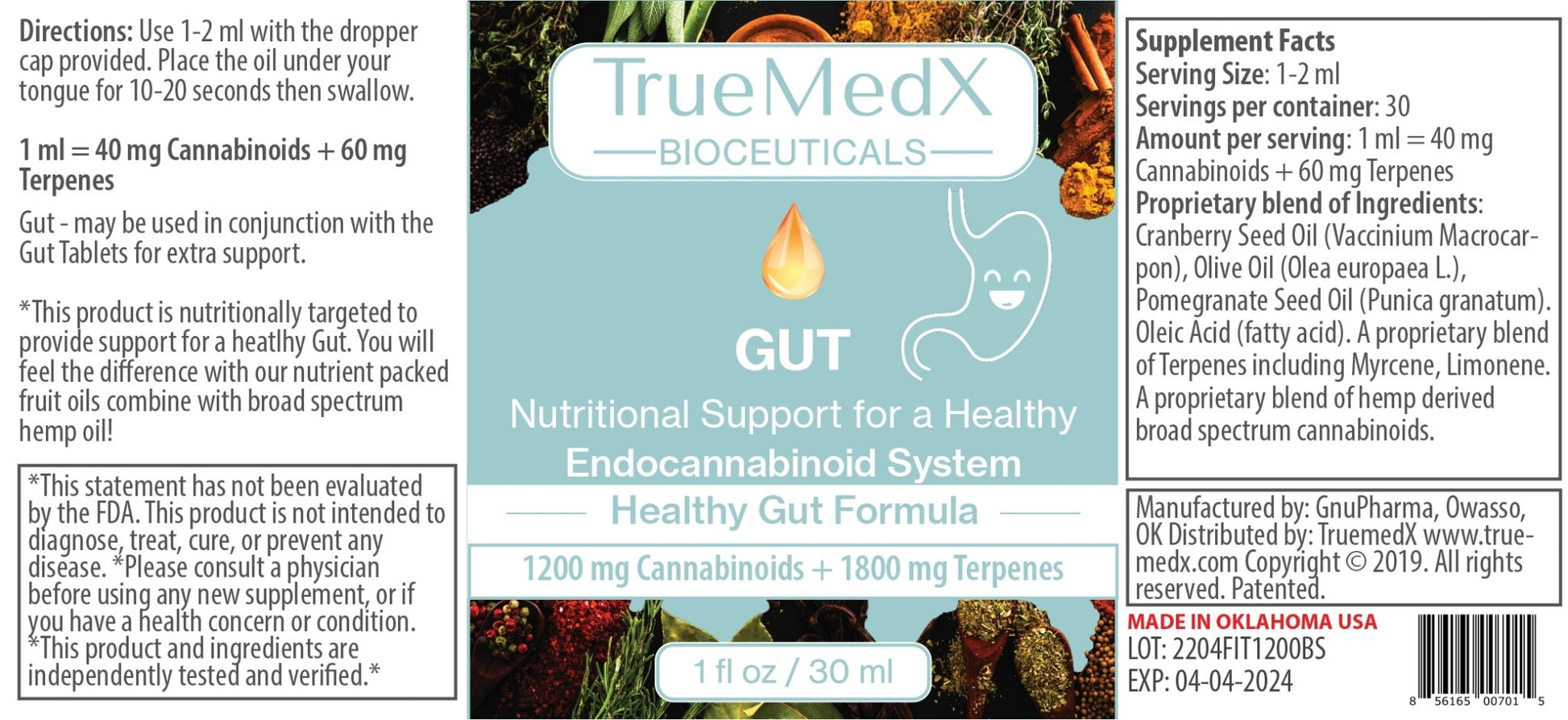 TrueMedX Gut Tincture - TrueMedX Bioceuticals