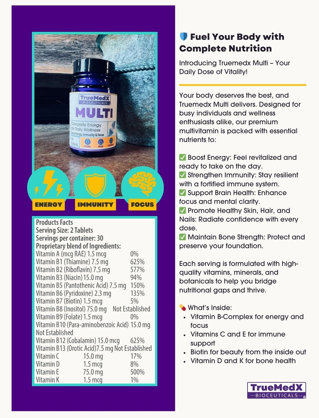 TrueMedX Multi - Vitamin - TrueMedX Bioceuticals