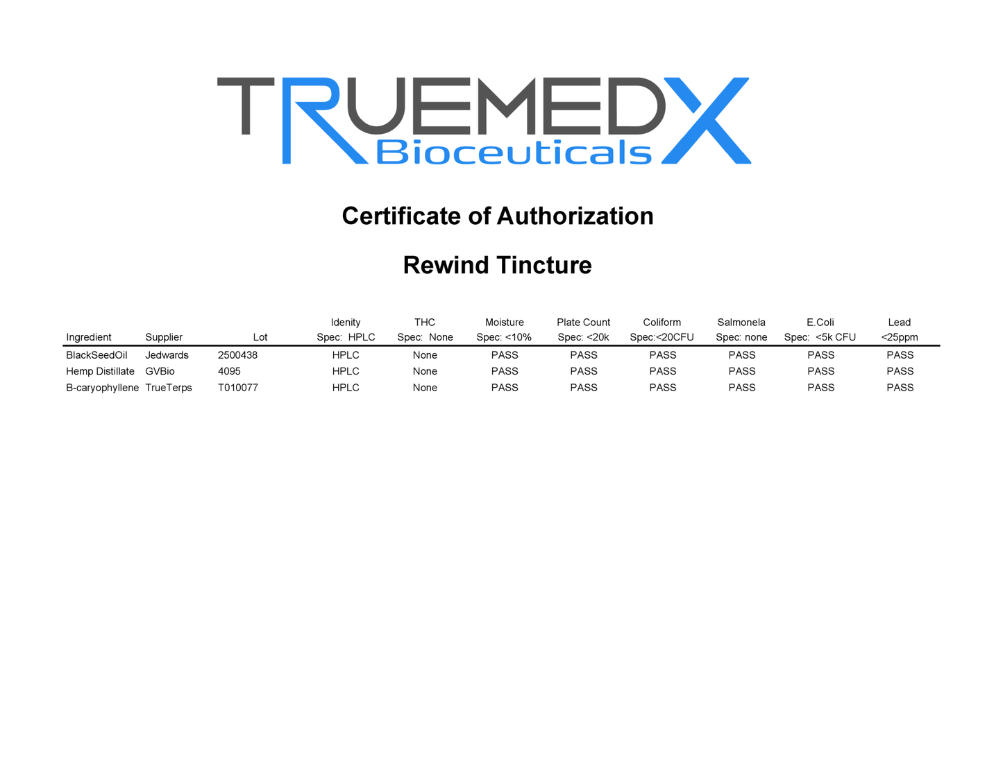 TrueMedX Rewind Tincture - TrueMedX Bioceuticals