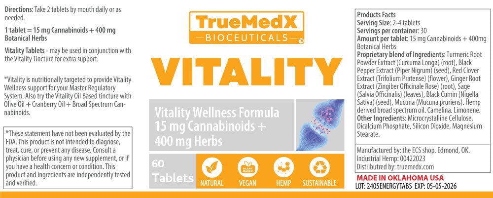 TrueMedX Vitality Tablets - Use to be Energy! - TrueMedX Bioceuticals